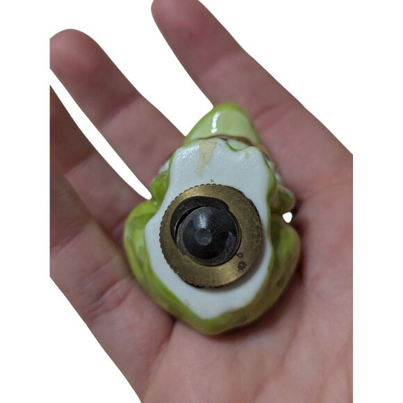 Frog Prince Porcelain Ceramic Figurine With Gold Crown & Collar Green Miniature - Picture 4 of 6